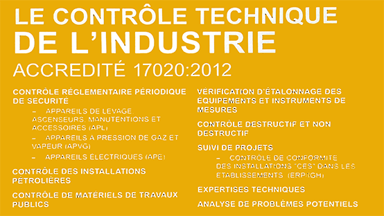 le controle technique de l'Industrie